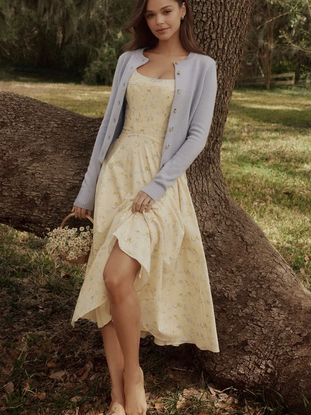 House of CB JAIME
Lemon Floral Print Cotton Lace Up Midi Sundress🍋 - Picture 7 of 10